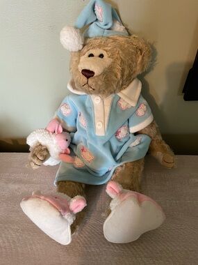 House of Lloyd "H J Huggs Bear and Friends" teddy bear pajamas jointed 16 inches